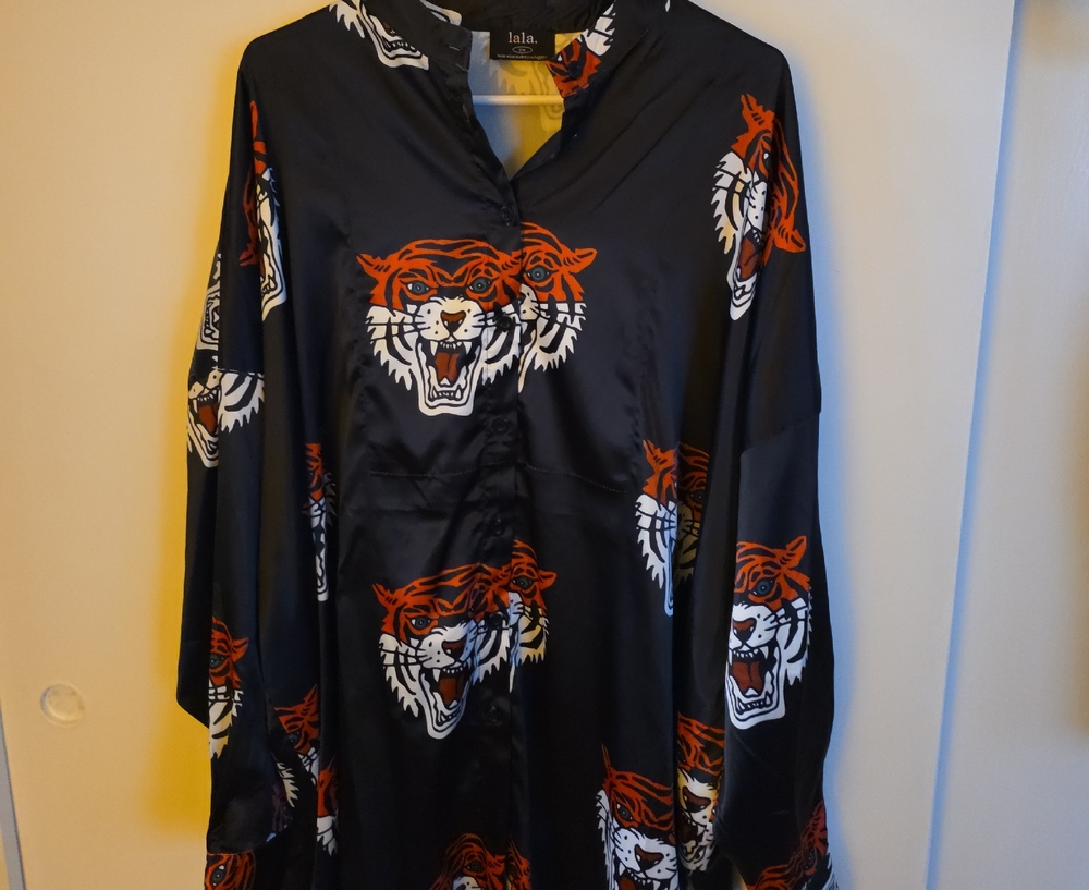 Dressed in LALA Black and Orange Kimono